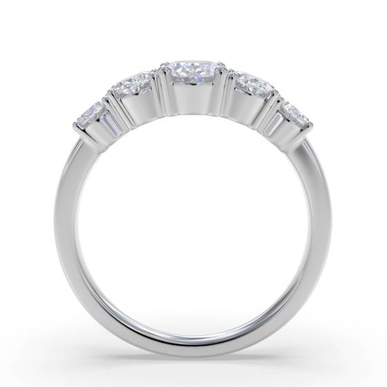 1.10ct 5 Stone Oval Diamond Graduated Eternity Ring