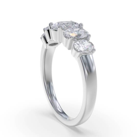 1.10ct 5 Stone Oval Diamond Graduated Eternity Ring