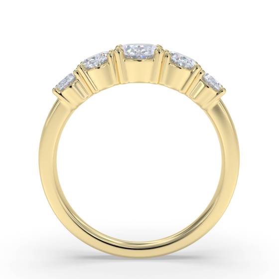 1.10ct 5 Stone Oval Diamond Graduated Eternity Ring