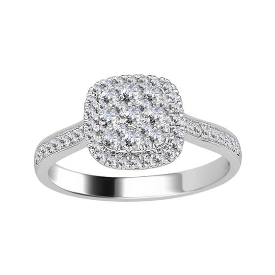 0.52ct VS/E-F Round Natural Diamond Cluster Ring