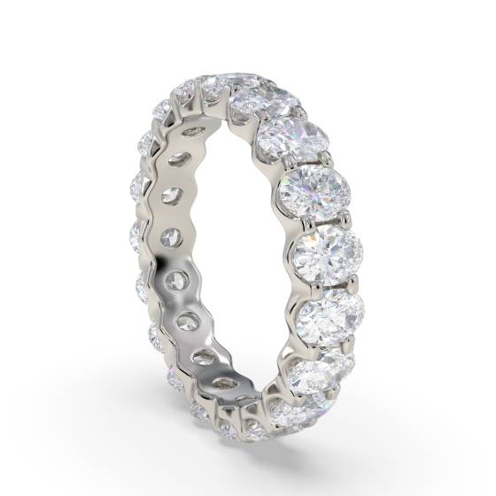 2.00ct Oval Diamond Eternity Ring Full Set Shared Prong