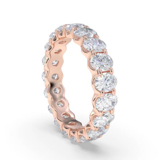 2.00ct Oval Diamond Eternity Ring Full Set Shared Prong