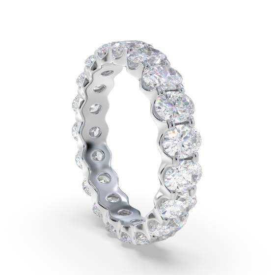 2.00ct Oval Diamond Eternity Ring Full Set Shared Prong