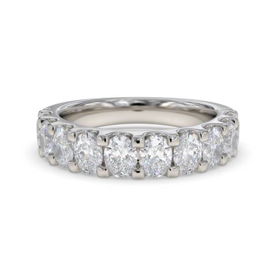 1.50Ct Oval Diamond Eternity Ring Half Set Shared Prong