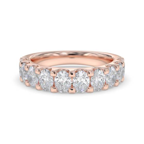 1.50Ct Oval Diamond Eternity Ring Half Set Shared Prong