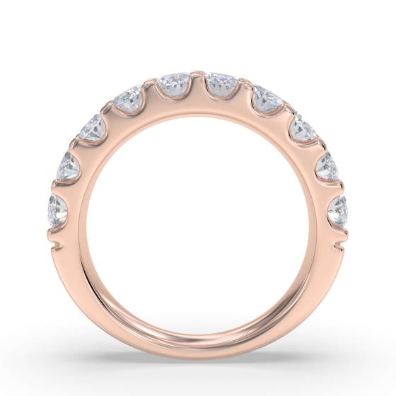 1.50Ct Oval Diamond Eternity Ring Half Set Shared Prong