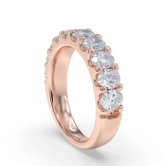 1.50Ct Oval Diamond Eternity Ring Half Set Shared Prong