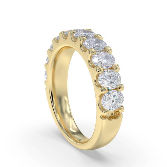 1.50Ct Oval Diamond Eternity Ring Half Set Shared Prong