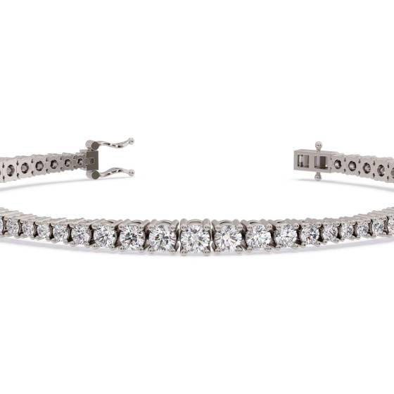 5ct Center Graduated Round Diamond Designer Bracelet