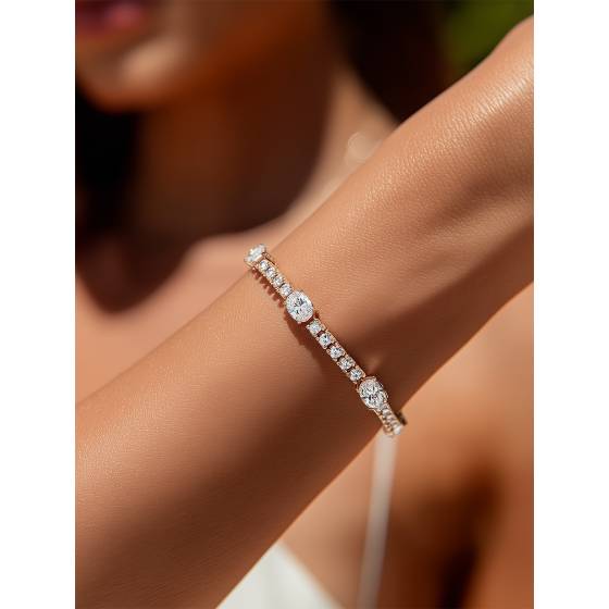 4ct Oval and Round Diamond Designer Bracelet