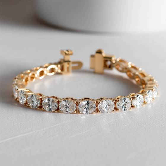 7ct Oval Diamond Horizontal Set Designer Bracelet