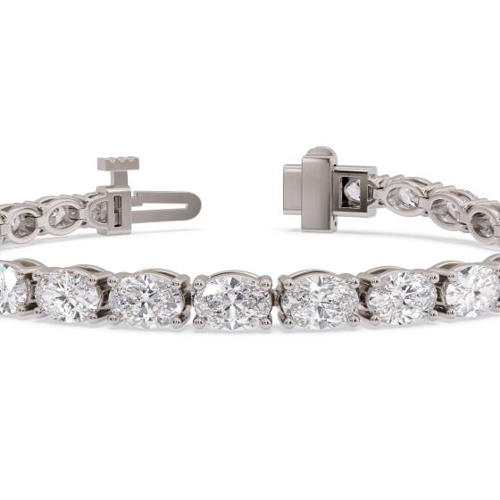 7ct Oval Diamond Horizontal Set Designer Bracelet