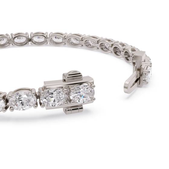 7ct Oval Diamond Horizontal Set Designer Bracelet