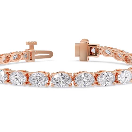 7ct Oval Diamond Horizontal Set Designer Bracelet