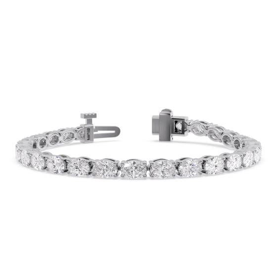 7ct Oval Diamond Horizontal Set Designer Bracelet