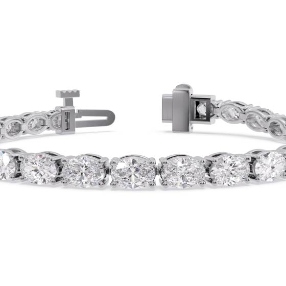 7ct Oval Diamond Horizontal Set Designer Bracelet