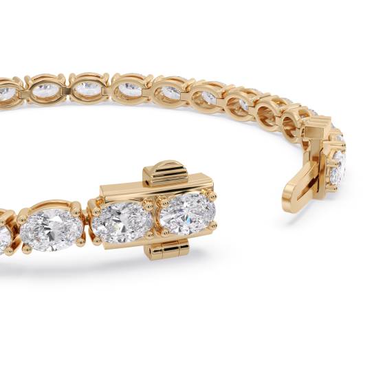 7ct Oval Diamond Horizontal Set Designer Bracelet