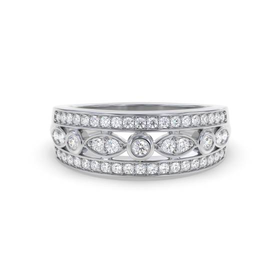 7.5mm Designer Bezel Set Dress Ring