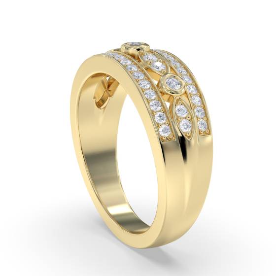 7.5mm Designer Bezel Set Dress Ring