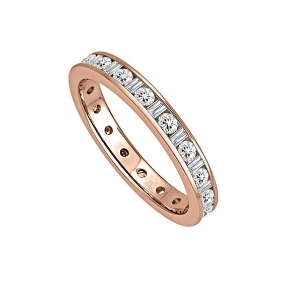 1.00ct VS2/E-F 3.5mm Classic Bagueutte Natural Diamond Full Eternity Ring