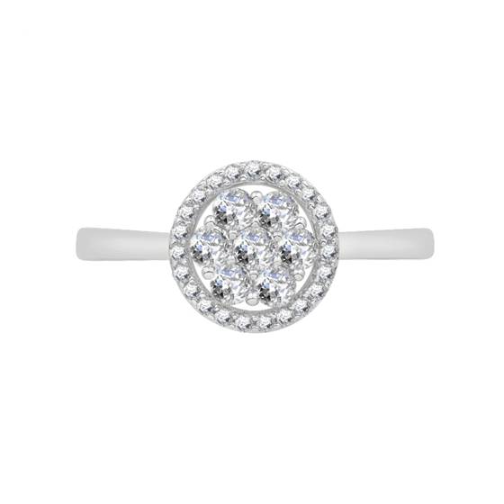 0.48ct VS/EF Round Natural Diamond Cluster Ring