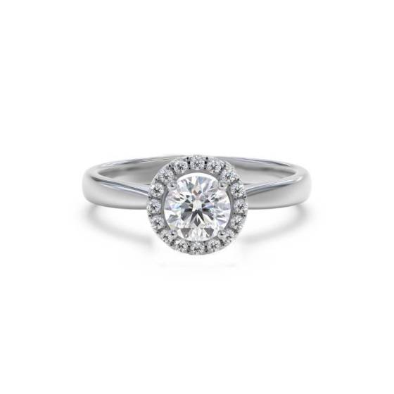 0.47ct VS/F Petite Round Natural Diamond Halo Ring