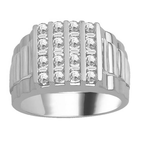 6mm Mens Round Diamond Ring