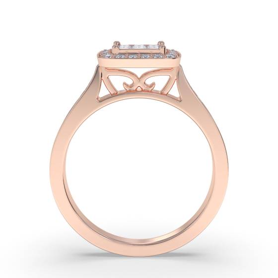 Single Halo Diamond Cluster Shoulder Set Ring