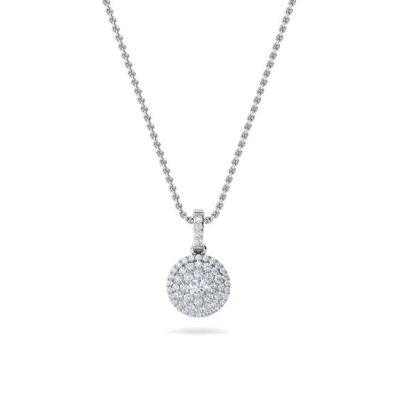 0.34ct VS/F-G Round Natural Diamond Cluster Pendant