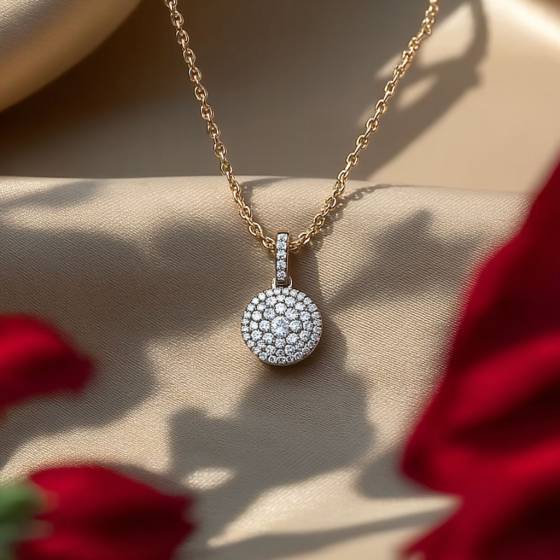 Round Diamond Cluster Pendant