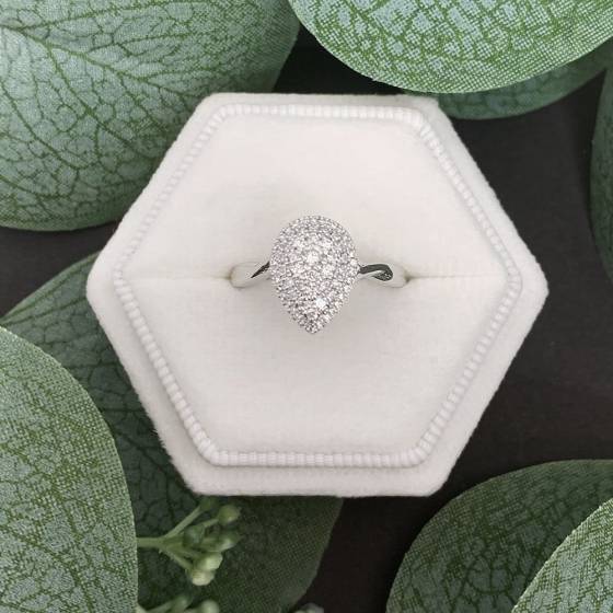 0.34ct VS/F-G Round Natural Diamond Cluster Ring