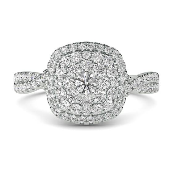 0.75ct VS/F-G Round Natural Diamond Cluster Ring