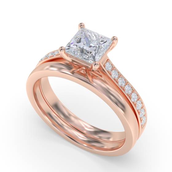 Petite Princess Diamond Shoulder Set Ring