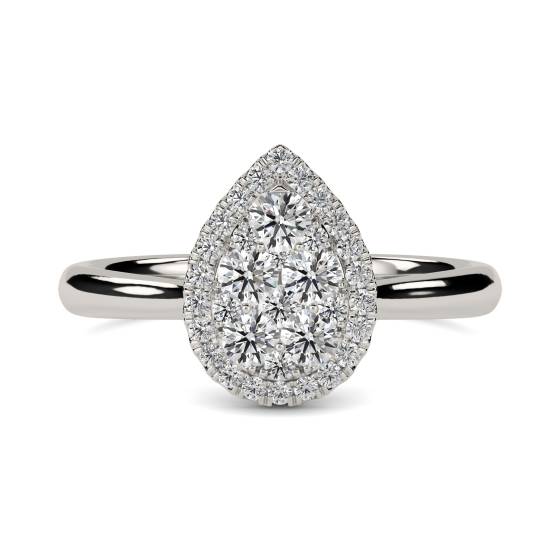 0.50ct VS/E-F Elegant Round Natural Diamond Cluster Ring