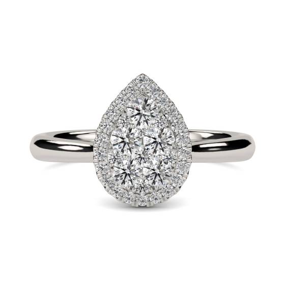 0.50ct VS/E-F Elegant Round Natural Diamond Cluster Ring