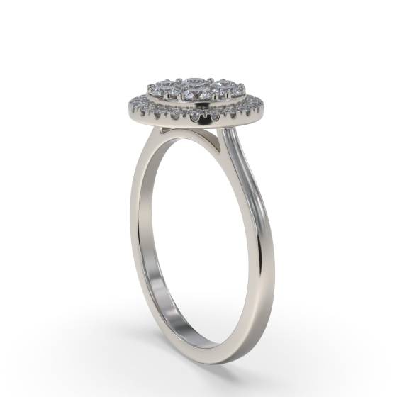 0.50ct Elegant Round Diamond Cluster Ring