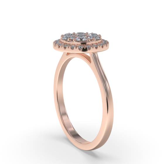 0.50ct Elegant Round Diamond Cluster Ring