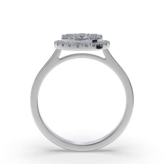 0.52ct VS/E-F Round Natural Diamond Cluster Ring