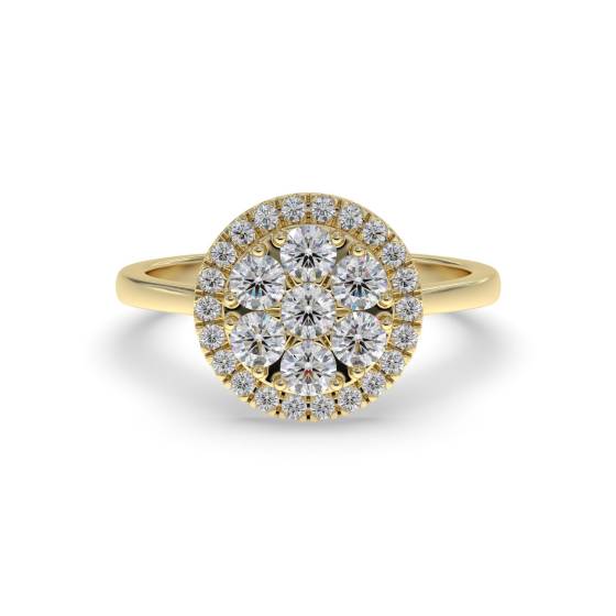 0.50ct Elegant Round Diamond Cluster Ring