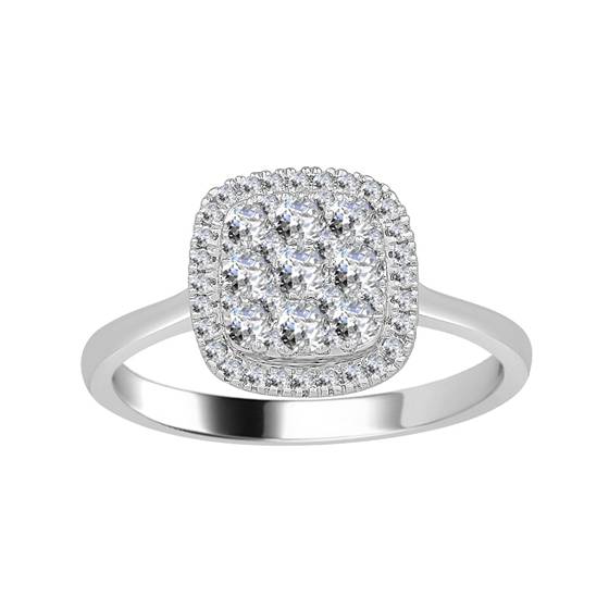 0.50ct VS/E-F Round Natural Diamond Cluster Ring