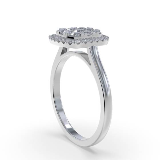 0.50ct Elegant Round Diamond Cluster Ring