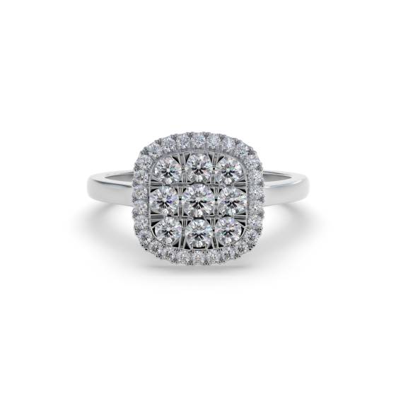 0.50ct Elegant Round Diamond Cluster Ring
