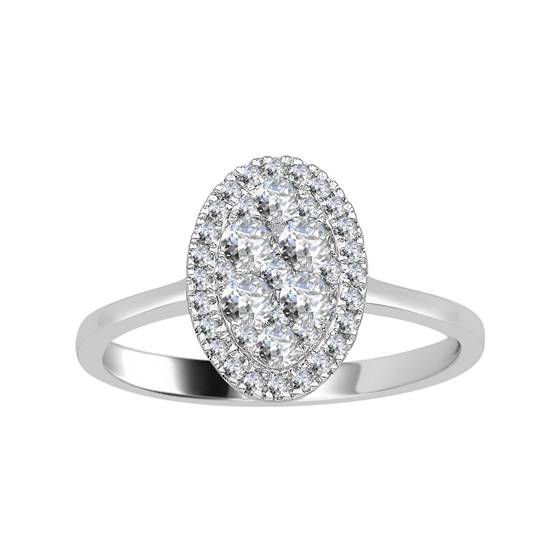 0.52ct VS/E-F Round Natural Diamond Cluster Ring