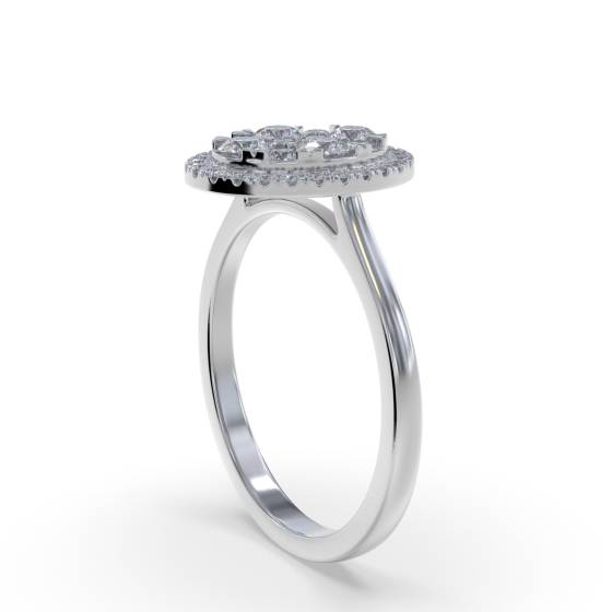 0.50ct Elegant Round Diamond Cluster Ring