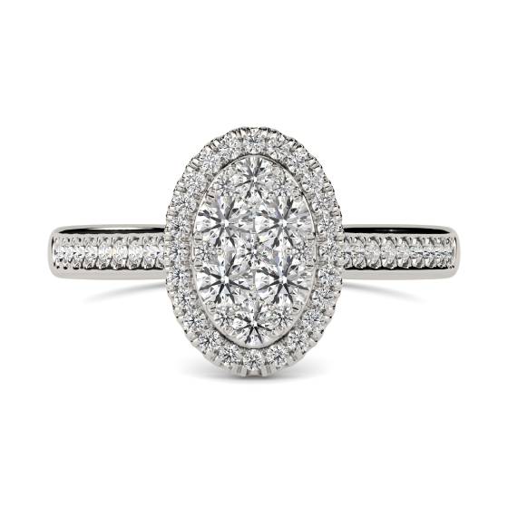 0.50ct VS/E-F Elegant Round Natural Diamond Cluster Ring