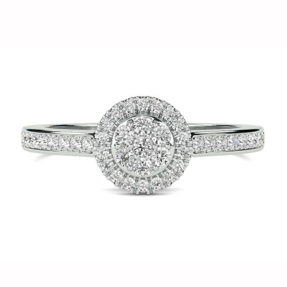 0.52ct VS/E-F Elegant Round Natural Diamond Cluster Ring