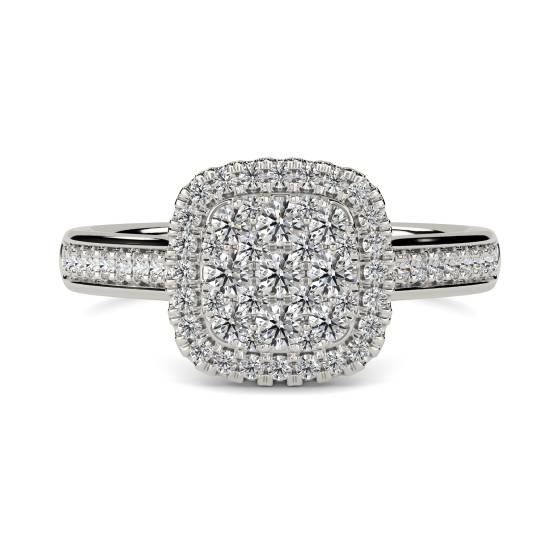 0.50ct VS/E-F Elegant Round Natural Diamond Cluster Ring