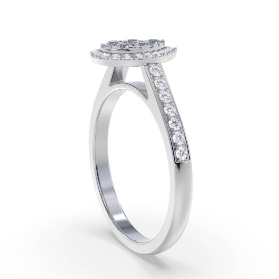 Elegant Round Diamond Cluster Ring