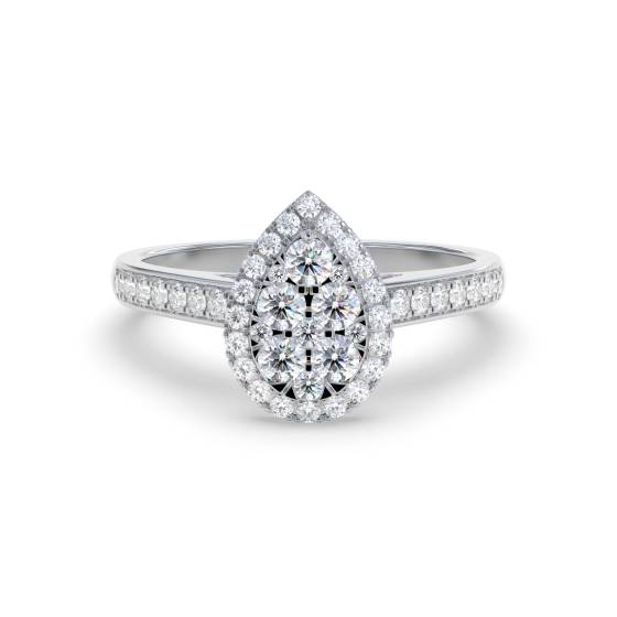 Elegant Round Diamond Cluster Ring