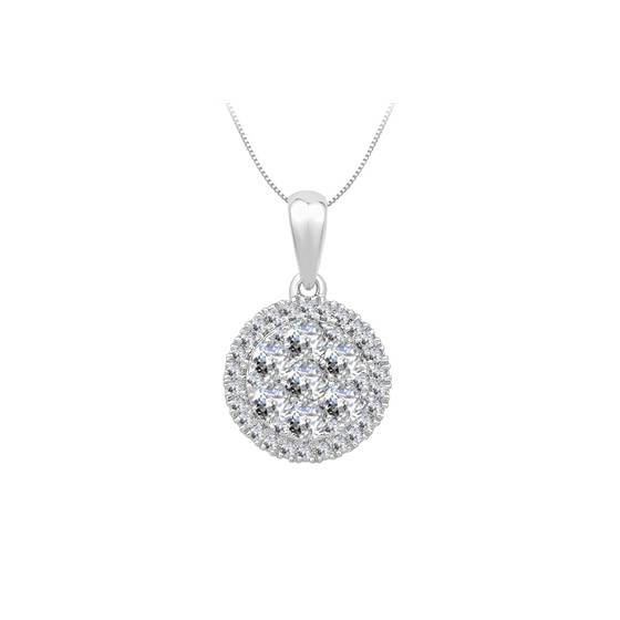 0.52ct VS/E-F Round Natural Diamond Cluster Pendant